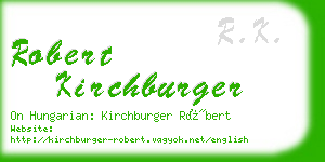 robert kirchburger business card